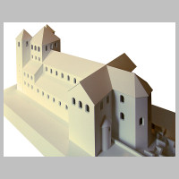 Modell einer Rekonstruktion des Domes unter Siegbert von Minden, Bischof von 1022 bis 1036. Zeichnung von TUBS, Wikipedia.jpg